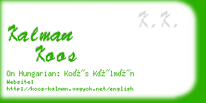 kalman koos business card